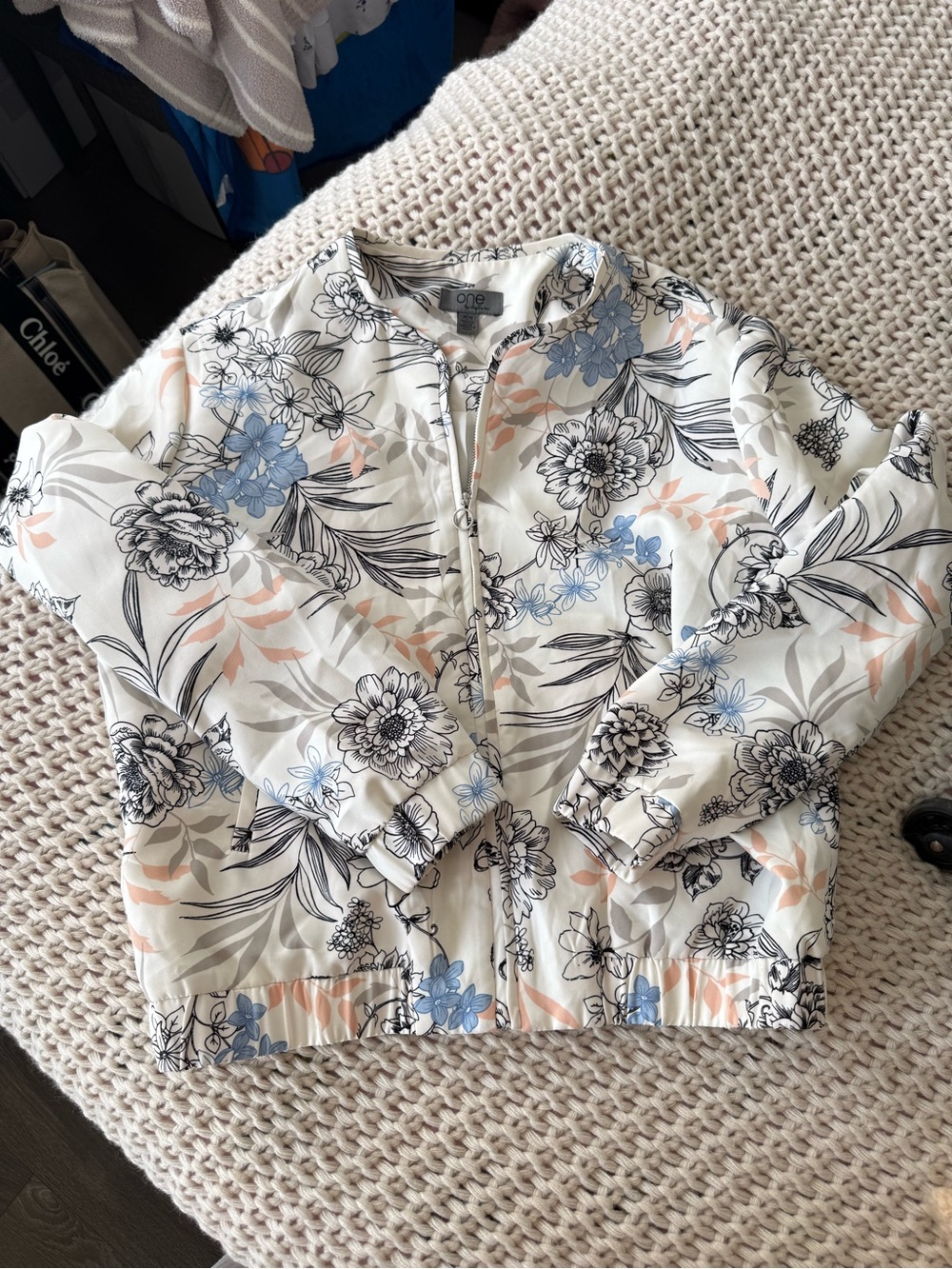 One by Chapter One Floral Print Bomber Jacket